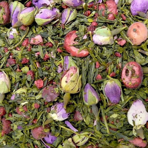 Grüner Tee Sencha Cranberry Rose aromatisiert