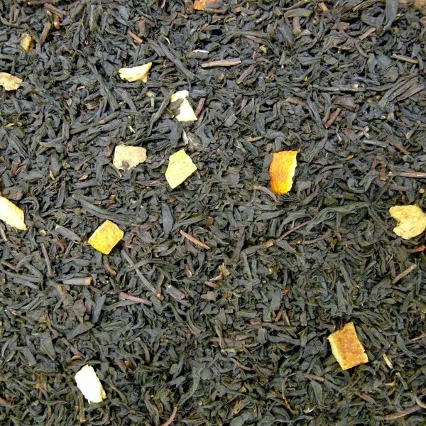 Aromatisierter Schwarzer Tee Orange mit Schalen