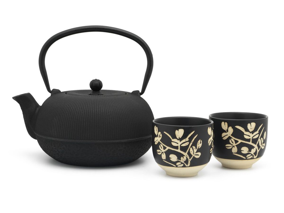 Eisen Teeset Sichuan 1l + 2 Porzellanbecher | Teeladen Herzberg