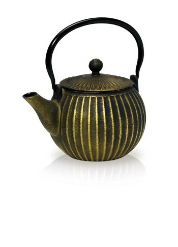 Gusseisen Teekanne Dalian schwarz-gold