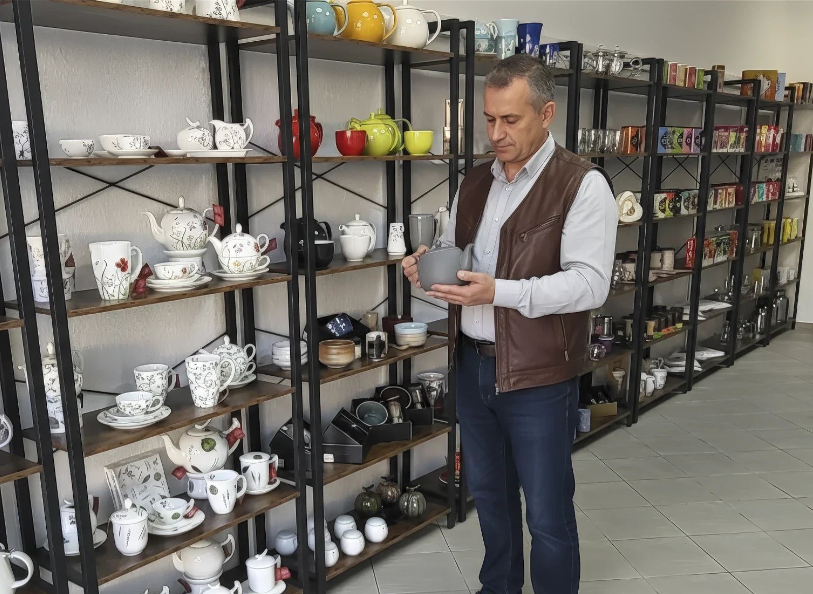 Innenansicht vom Teegeschäft in Finsterwalde