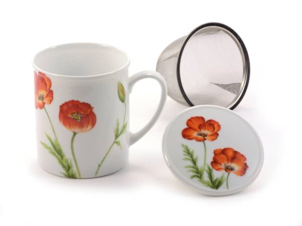 Cha Cult Becher mit Sieb "Poppy" 0,25l