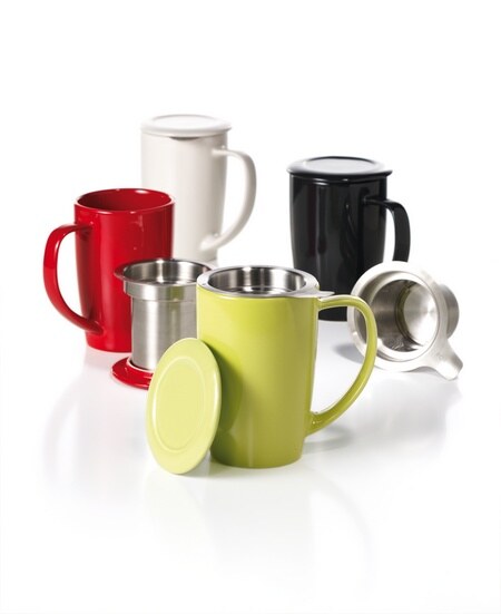 FORLIFE Becher Curve 0,45l - mit Deckel und Sieb