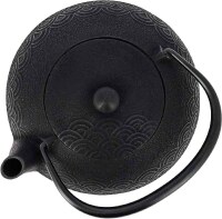 Iwachu - japanische Gusskanne Seigaiha 0,65l schwarz