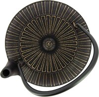 Iwachu - japanische Gusskanne Kiku 0,65l schwarz-gold