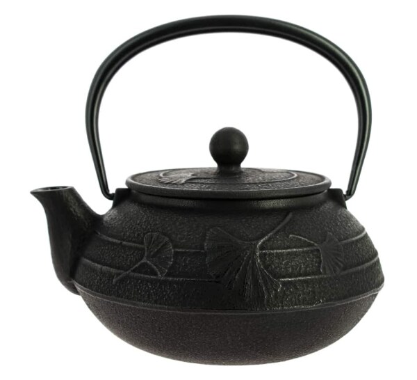 Iwachu - japanische Gusskanne Ginkgo 0,65l schwarz