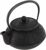 Iwachu - japanische Gusskanne Ginkgo 0,65l schwarz