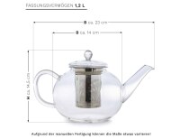Creano Glas Teekanne “flach” 1,2L