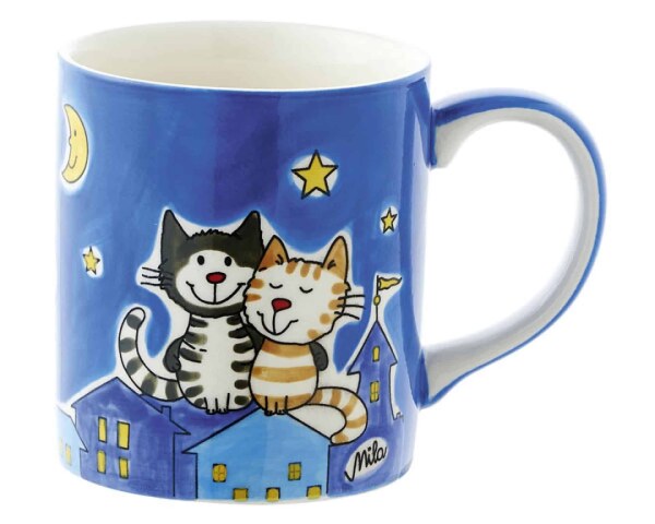 Teebecher Mila Design Nacht-Katzen 0,25l