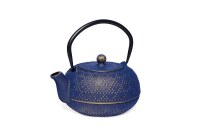 Teeset Akita 0,7l blau-gold + Becher und Untersetzer