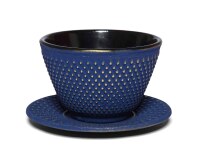 Teeset Akita 0,7l blau-gold + Becher und Untersetzer