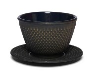 Teeset Akita 0,7l schwarz-gold + Becher und Untersetzer