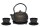 Teeset Akita 0,7l schwarz-gold + Becher und Untersetzer