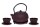 Teeset Akita 0,7l schwarz-rot + Becher und Untersetzer