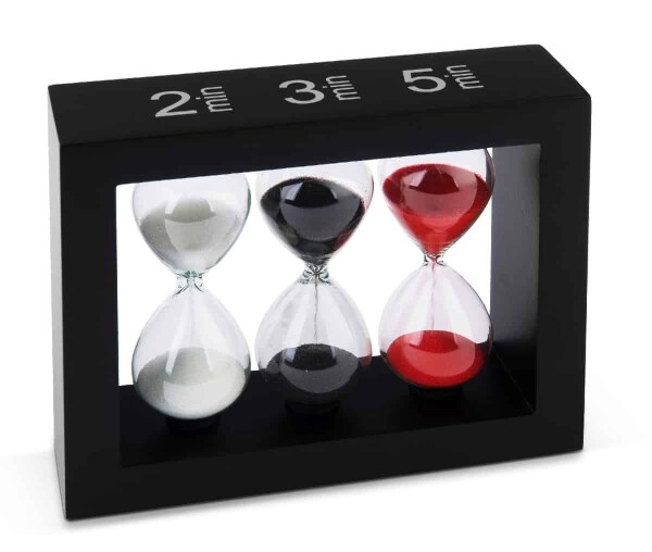 Tee-Sanduhr Maoci schwarz - 3 Zeiten