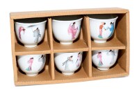 Maoci 6er Set Japan Design Teeschale Motiv Porzellan 50ml