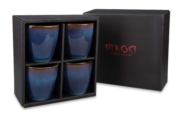 Maoci Teebecher Geschenkset 4er Set Porzellan blau