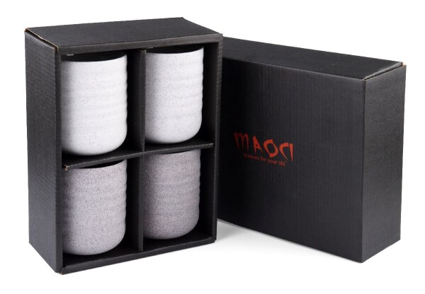 Maoci - jap. Teebecher 4er Geschenkset hell 200ml