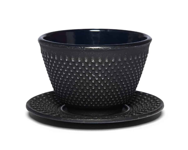 Teecup Maoci Gusseisen Arare schwarz-silber