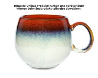 Maoci Jumbotasse Porzellan - weiß-blau-rot 0,5l