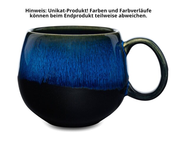 Maoci Jumbotasse Porzellan - blau 0,5l