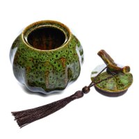 Maoci - Teedose / Zuckerdose mit Quaste 400ml grün
