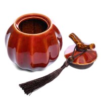 Maoci - Teedose / Zuckerdose mit Quaste 400ml rot