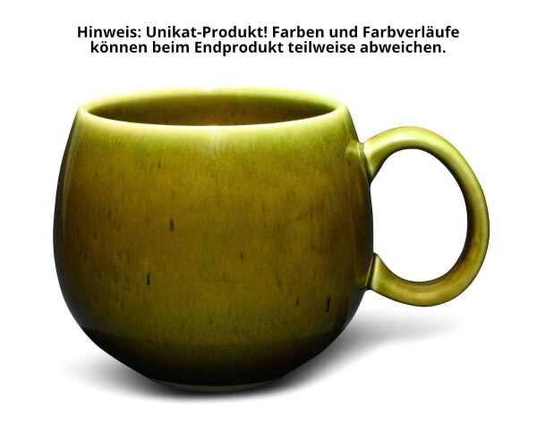 Maoci Jumbotasse Porzellan - olivgrün dunkel 0,5l