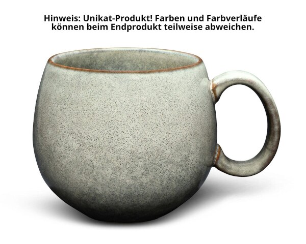 Maoci Jumbotasse Porzellan - weiß-grau 0,5l