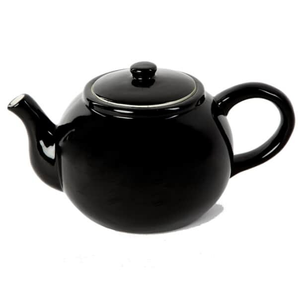 Teekanne XXL Porzellan 2,5l - schwarz *B-Ware*