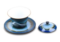 MAOCI Gaiwan aus Porzellan blau