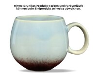 Maoci Jumbotasse Porzellan - blau-beige-rot 0,5l