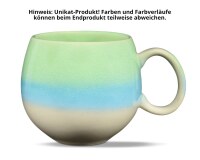 Maoci Jumbotasse Porzellan - grün-blau-beige 0,5l