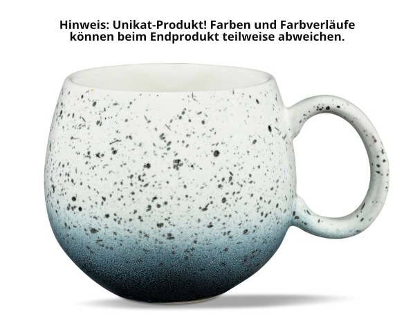 Maoci Jumbotasse Porzellan - weiss-gefleckt 0,5l