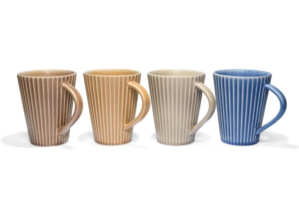Maoci Jumbo Becher Set 4fach 400ml (Riffelmuster)