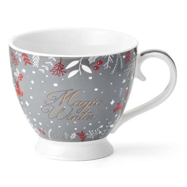 Becher "Magic Winter" 0,3l Goldauflage - grau