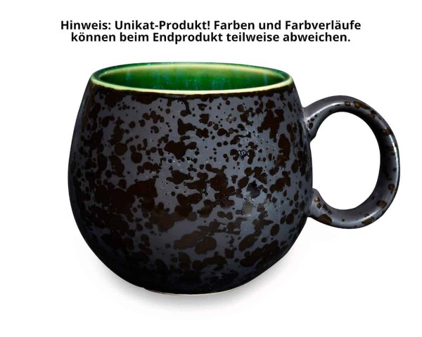 Maoci Jumbotasse Porzellan - schwarz-grau 0,5l