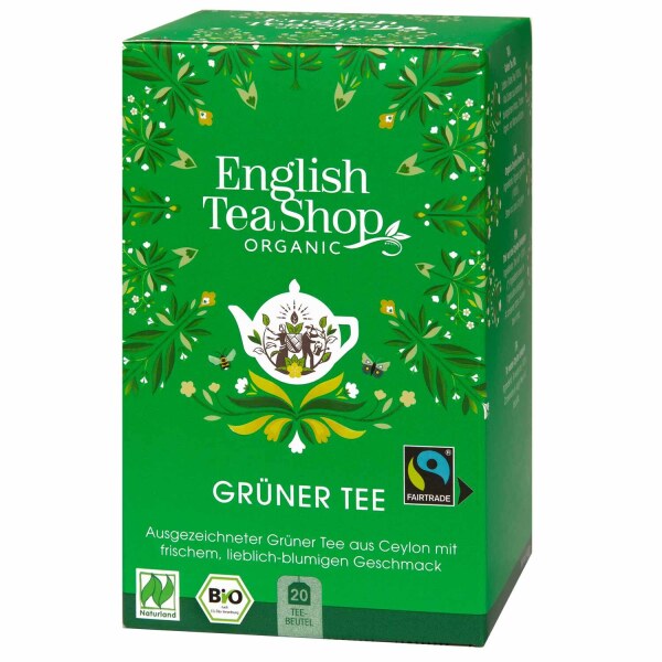 English Tea Shop - Grüner Tee, Naturland BIO Fairtrade, 20 Teebeutel (Ceylon)