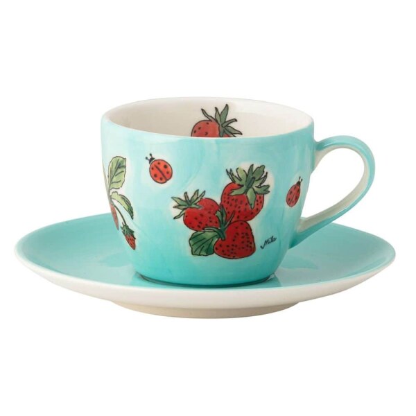 Mila Design Tasse mit Untertasse Bella Fragola 0,2l