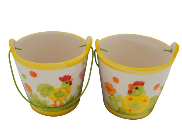 Deko-Eimer für Ostern - 2er Set - 8x9 cm