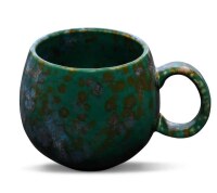 Maoci Jumbotasse Porzellan - grün-gefleckt 0,5l