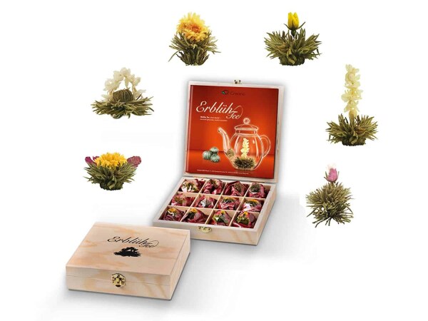 Erblüh Tee - Holzpräsentbox Weißer Tee