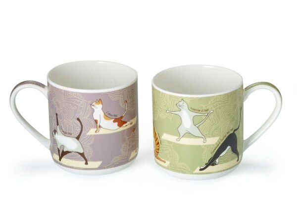 Cha Cult Becher Fine Bone "Yoga Cats" 0,35l