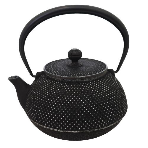 Iwachu - japanische Gusskanne Arare 1,2l schwarz-silber