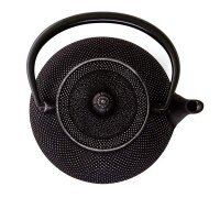 Iwachu - japanische Gusskanne Arare 1,2l schwarz-silber